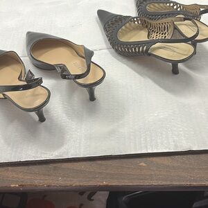 Talbots Black Kitten Heel Mules